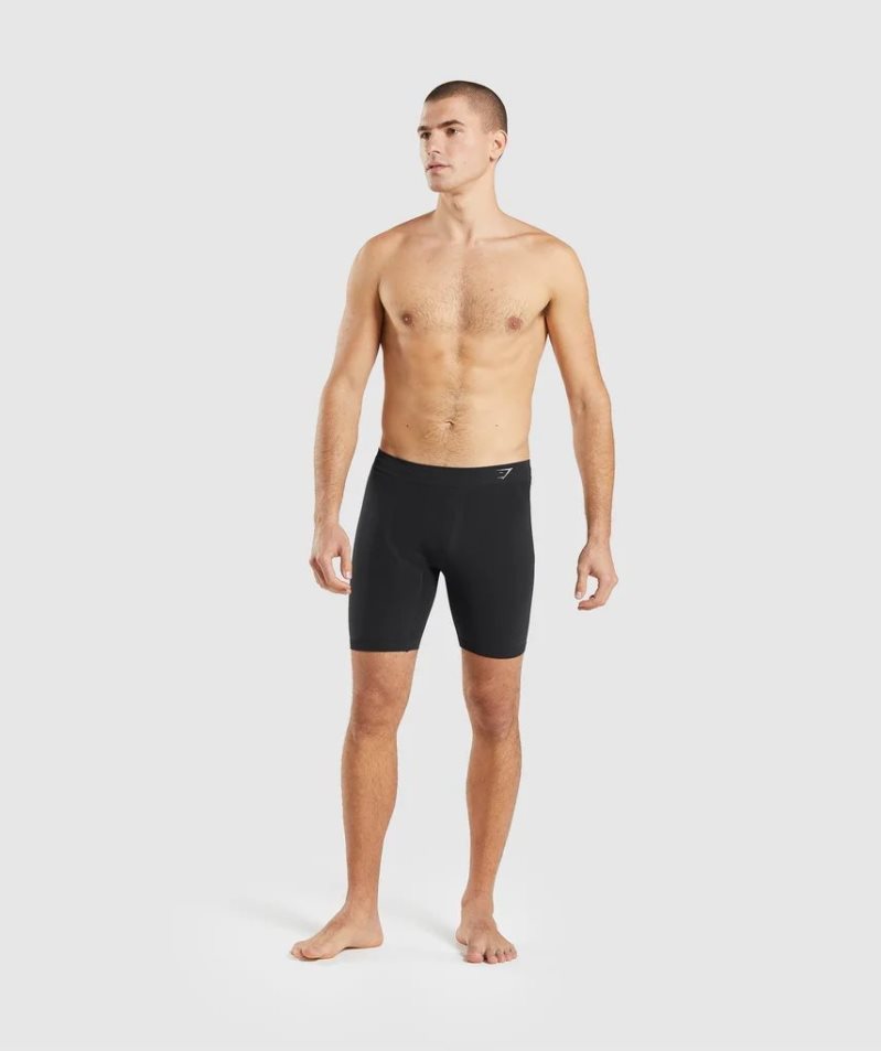 Men's Gymshark Hybrid Boxer Underwear Black | CA ND0135